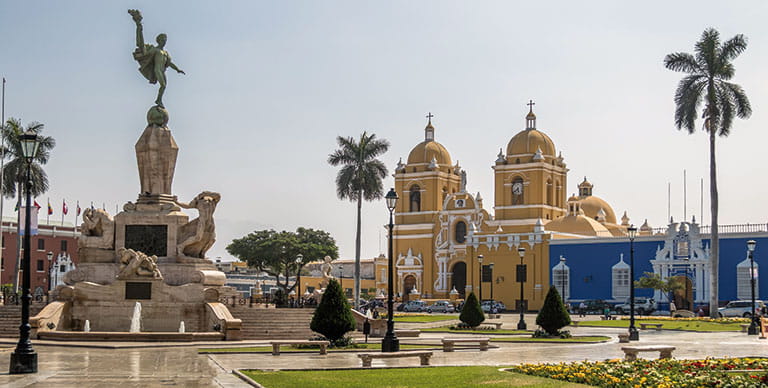 Plaza de Armas and Cathedralin Trujillo, Peru
